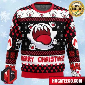 Boo Mario Bros Anime Ape Chirstmas Gifts 2024 Xmas For Family And Friends Ugly Sweater