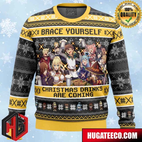 Brace Yourself Konosuba Anime Ape Chirstmas Gifts 2024 Xmas For Family And Friends Ugly Sweater