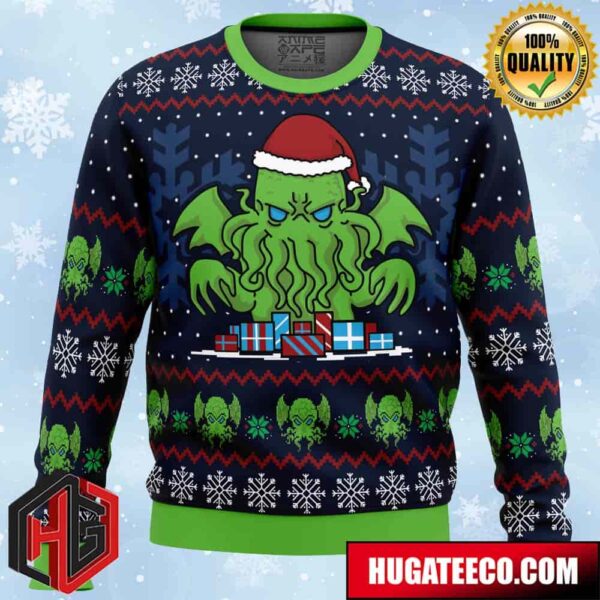 Call Of Christmas Cthulhu Anime Ape Chirstmas Gifts 2024 Xmas For Family And Friends Ugly Sweater