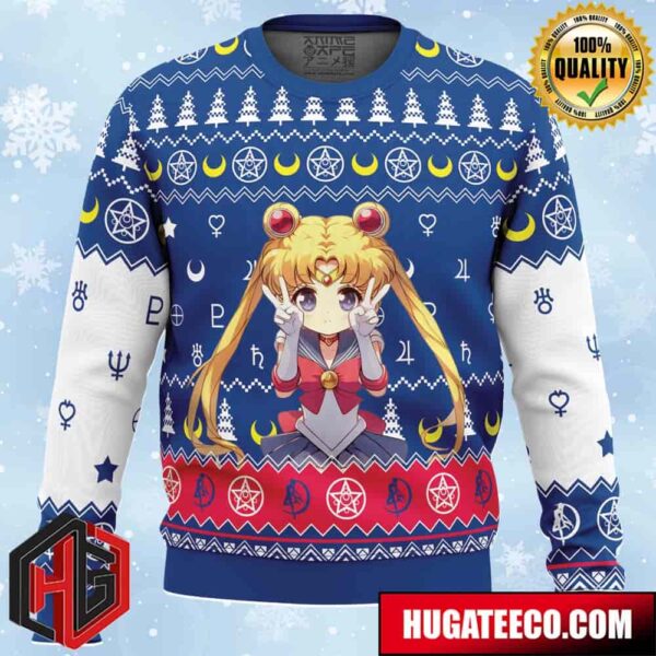 Chibi Usagi Tsukino Sailor Moon Anime Ape Chirstmas Gifts 2024 Xmas For Family And Friends Ugly Sweater