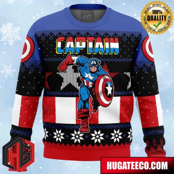 Christmas Captain America Marvel Comics Anime Ape Chirstmas Gifts 2024 Xmas For Family And Friends Ugly Sweater