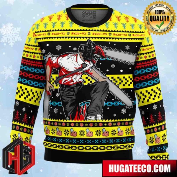 Christmas Chainsaw Man Chainsaw Man Anime Ape Chirstmas Gifts 2024 Xmas For Family And Friends Ugly Sweater