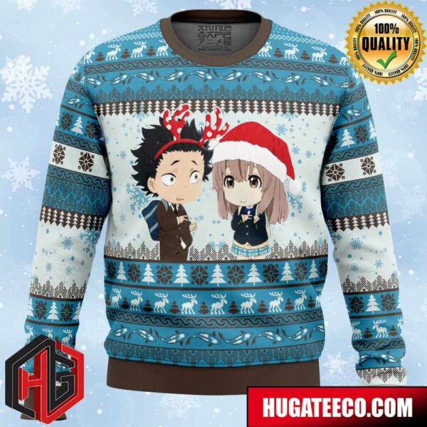 Christmas Couple A Silent Voice Anime Ape Chirstmas Gifts 2024 Xmas For Family And Friends Ugly Sweater