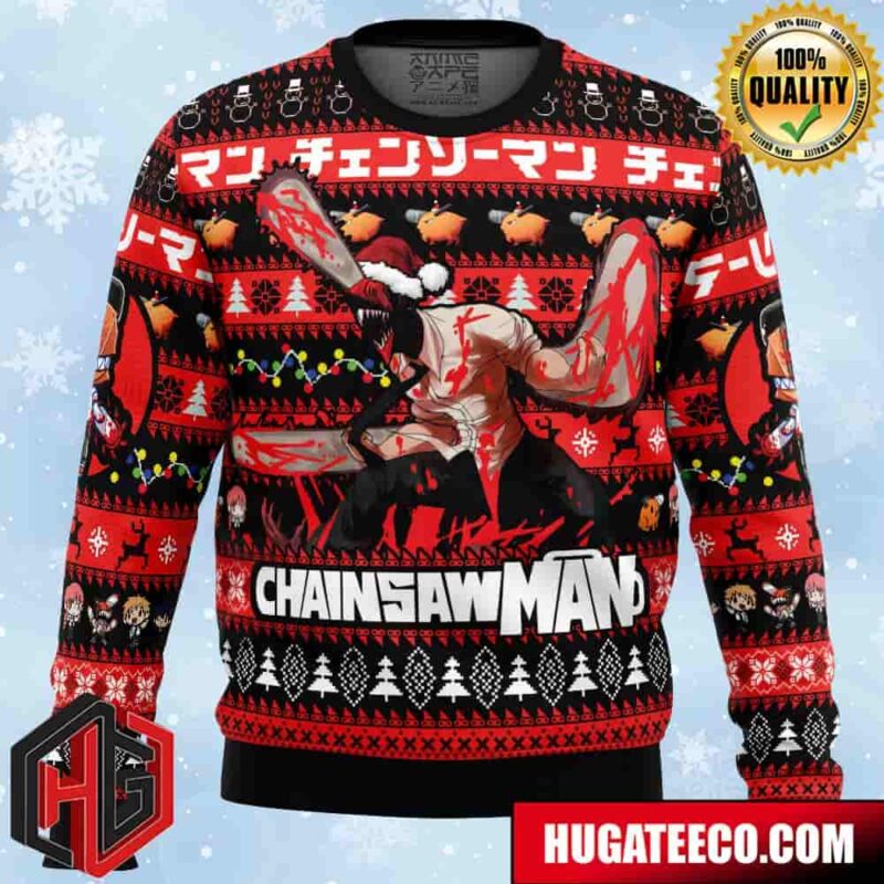 Christmas Denji Chainsaw Man Anime Ape Chirstmas Gifts 2024 Xmas For Family And Friends Ugly Sweater