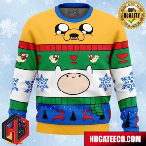 Christmas Finn and Jake Adventure Time Anime Ape Chirstmas Gifts 2024 Xmas For Family And Friends Ugly Sweater