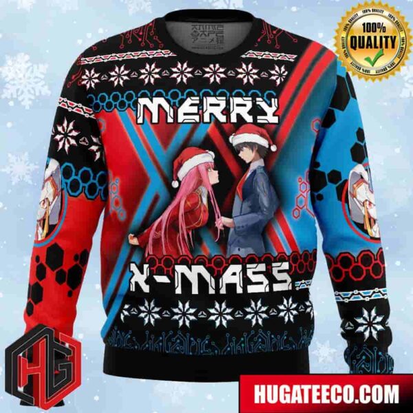 Christmas Hiro And Zero Two Darling In The Franxx Anime Ape Chirstmas Gifts 2024 Xmas For Family And Friends Ugly Sweater