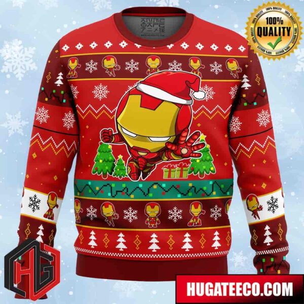 Christmas Iron Man Chibi Marvel Comics Anime Ape Chirstmas Gifts 2024 Xmas For Family And Friends Ugly Sweater