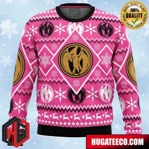 Christmas Pink Ranger Power Rangers Anime Ape Chirstmas Gifts 2024 Xmas For Family And Friends Ugly Sweater