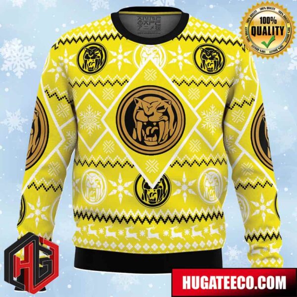 Christmas Yellow Ranger Power Rangers Anime Ape Chirstmas Gifts 2024 Xmas For Family And Friends Ugly Sweater