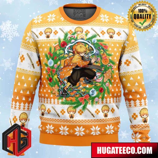 Christmas Zenitsu Agatsuma Demon Slayer Anime Ape Chirstmas Gifts 2024 Xmas For Family And Friends Ugly Sweater