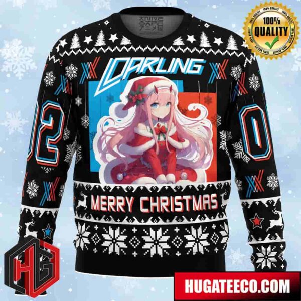 Darling Merry Christmas Darling In The Franxx Anime Ape Chirstmas Gifts 2024 Xmas For Family And Friends Ugly Sweater