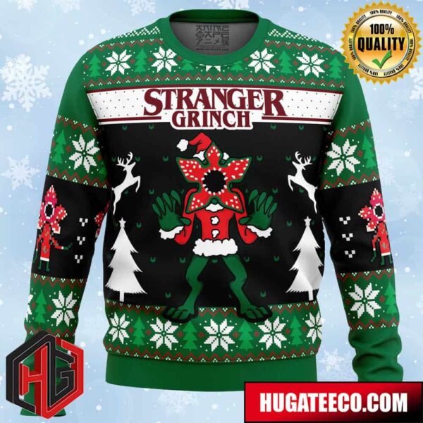 Demogorgon Stranger Grinch Stranger Things Anime Ape Chirstmas Gifts 2024 Xmas For Family And Friends Ugly Sweater