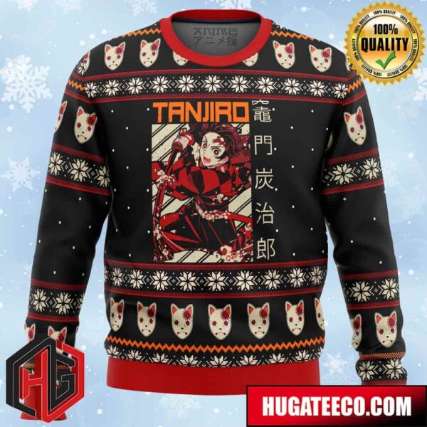 Demon Slayer Tanjiro Anime Ape Chirstmas Gifts 2024 Xmas For Family And Friends Ugly Sweater