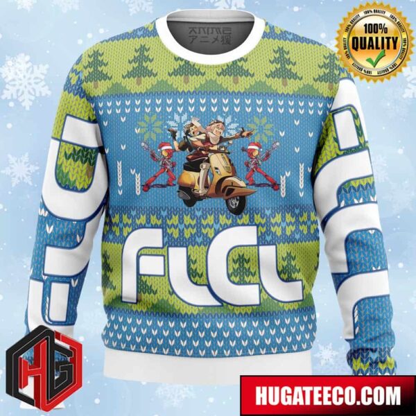 FLCL Fooly Cooly Alt Anime Ape Chirstmas Gifts 2024 Xmas For Family And Friends Ugly Sweater