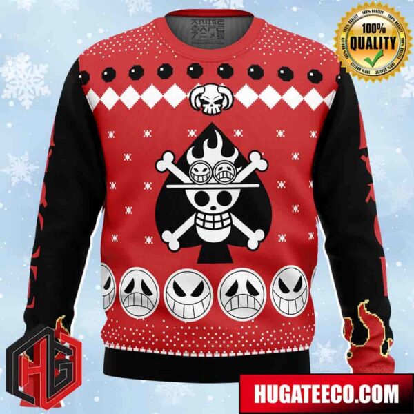 Fire Fist Ace Portgas D Ace One Piece Pirates Anime Ape Chirstmas Gifts 2024 Xmas For Family And Friends Ugly Sweater