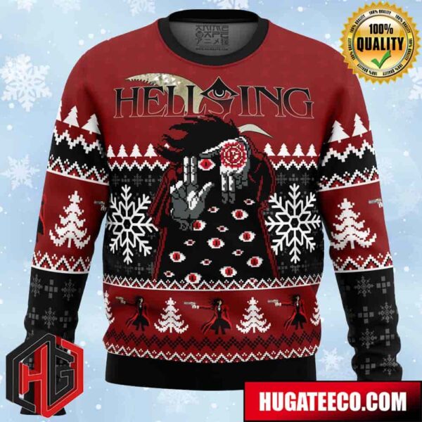 God With Us Hellsing Anime Ape Chirstmas Gifts 2024 Xmas For Family And Friends Ugly Sweater