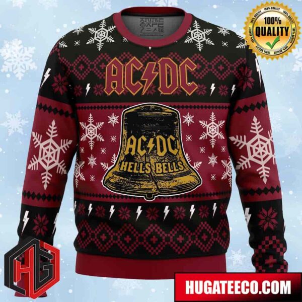 Hells Bells ACDC Anime Ape Chirstmas Gifts 2024 Xmas For Family And Friends Ugly Sweater