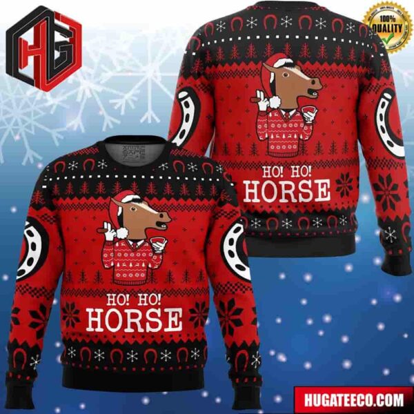 Ho Ho Horse Bojack Horseman For Family And Friends Chirstmas Gifts 2024 Xmas Ugly Sweater