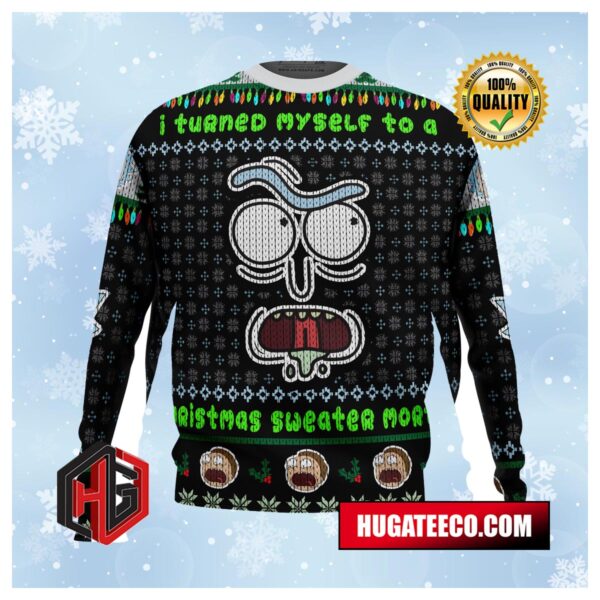 I Turned Myself Into A Christmas Sweater Rick And Morty Anime Ape Chirstmas Gifts 2024 Xmas For Family And Friends Ugly Sweater