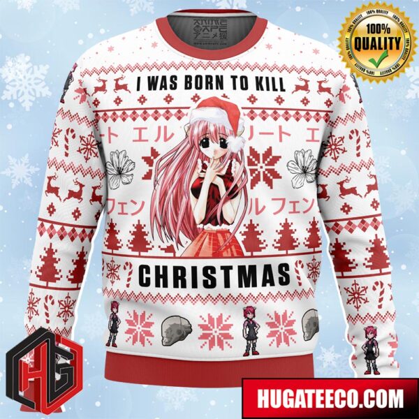 I Was Born To Kill Christmas Elfen Lied Anime Ape Chirstmas Gifts 2024 Xmas For Family And Friends Ugly Sweater