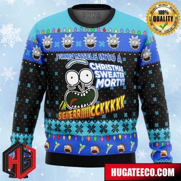 I?m Sweater Rick Rick And Morty Anime Ape Chirstmas Gifts 2024 Xmas For Family And Friends Ugly Sweater