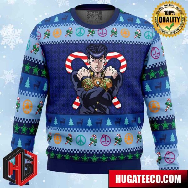 Josuke Higashikata Jojo’s Bizarre Adventure Anime Ape Chirstmas Gifts 2024 Xmas For Family And Friends Ugly Sweater