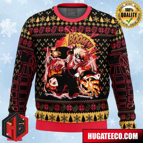 Katsuki Bakugo My Hero Academia Anime Ape Chirstmas Gifts 2024 Xmas For Family And Friends Ugly Sweater