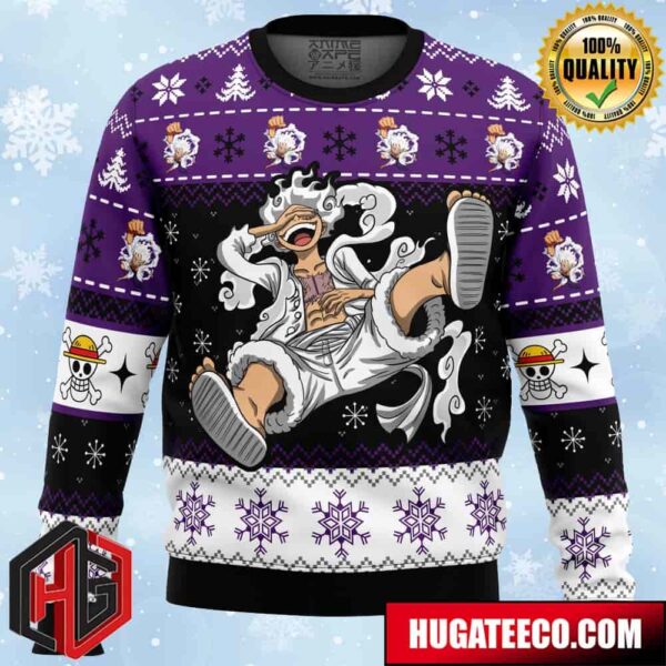 Luffy Gear 5 Sun God Nika One Piece Pirates Anime Ape Chirstmas Gifts 2024 Xmas For Family And Friends Ugly Sweater