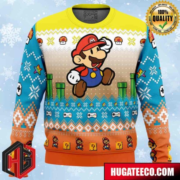 Mario Adventure of Mario Bros Anime Ape Chirstmas Gifts 2024 Xmas For Family And Friends Ugly Sweater