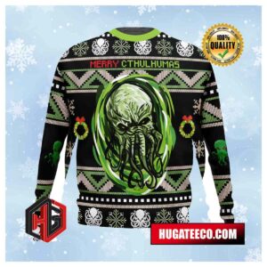 Merry Cthulhumas Cthulhu Anime Ape Chirstmas Gifts 2024 Xmas For Family And Friends Ugly Sweater