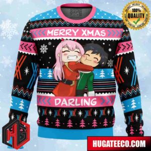 Merry Xmas Darling Darling In The Franxx Anime Ape Chirstmas Gifts 2024 Xmas For Family And Friends Ugly Sweater