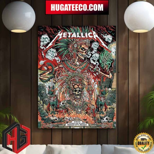 Metallica M72 CDMX Merch In Mexico City Estadio Gnp Seguro In On 27 09 2024 Home Decor Poster Canvas