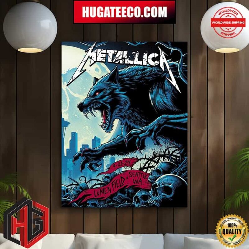 Metallica Merchandise Poster M72 Seattle In The Pacific Northwest For Final US No Repeat Weekend of 2024 Lumen Field Seattle WA On 9 1 2024 Poster Canvas