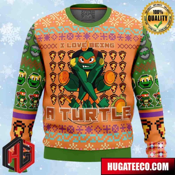 Michelangelo Rise of the Teenage Mutant Ninja Turtles Anime Ape Chirstmas Gifts 2024 Xmas For Family And Friends Ugly Sweater