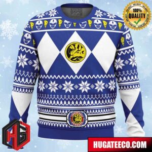 Mighty Morphin Blue Ranger Power Rangers Anime Ape Chirstmas Gifts 2024 Xmas For Family And Friends Ugly Sweater