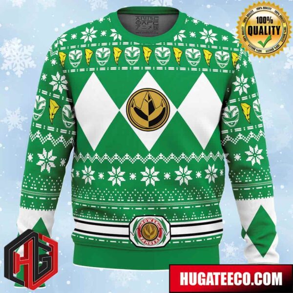 Mighty Morphin Green Ranger Power Rangers Anime Ape Chirstmas Gifts 2024 Xmas For Family And Friends Ugly Sweater