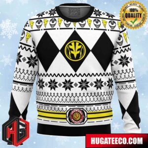 Mighty Morphin White Ranger Power Rangers Anime Ape Chirstmas Gifts 2024 Xmas For Family And Friends Ugly Sweater