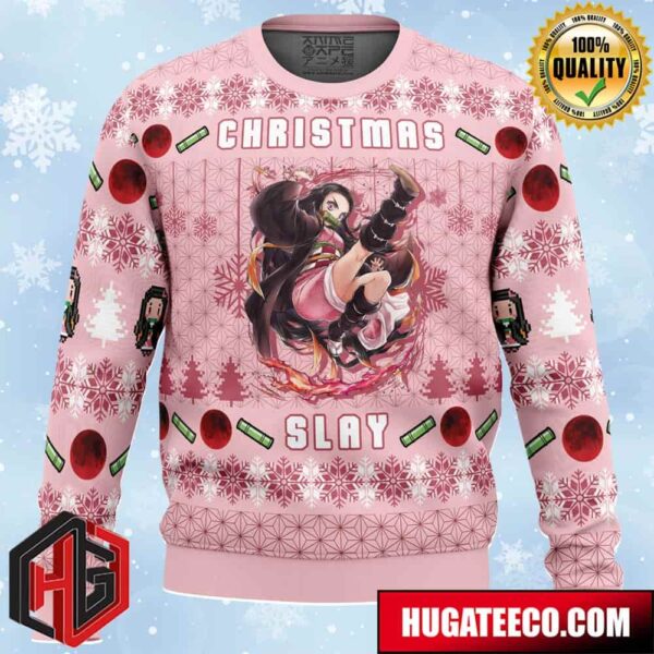 Nezuko Christmas Slay Demon Slayer Anime Ape Chirstmas Gifts 2024 Xmas For Family And Friends Ugly Sweater