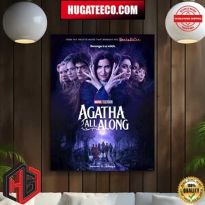 Official Poster For Agatha All Along Marvel Television Premieres On September 18 On Disney Home Decor Poster Canvas