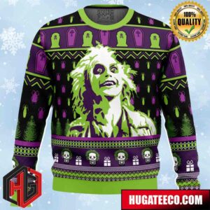 Smile Beetlejuice Anime Ape Chirstmas Gifts 2024 Xmas For Family And Friends Ugly Sweater