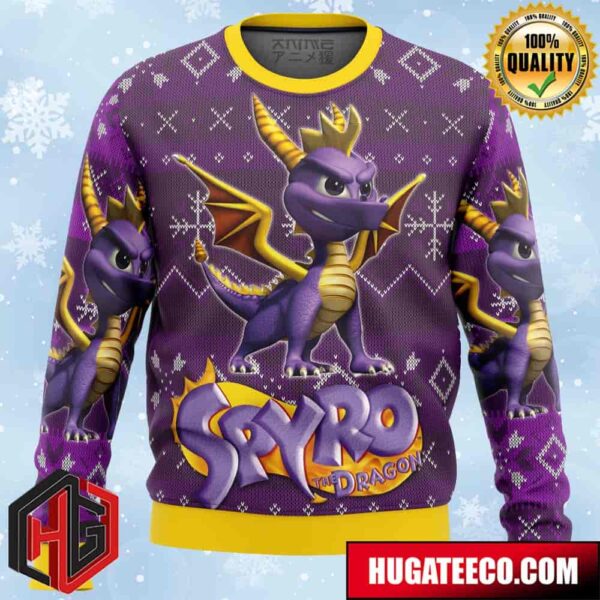 Spyro the Dragon Anime Ape Chirstmas Gifts 2024 Xmas For Family And Friends Ugly Sweater