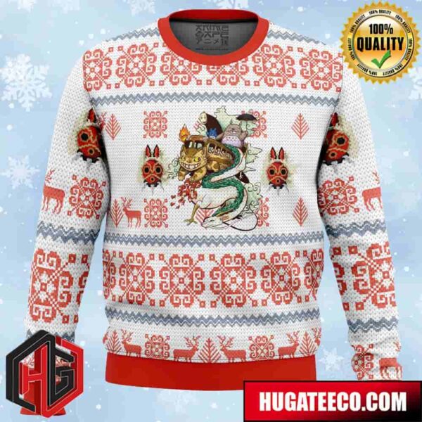 Studio Ghibli Light Anime Ape Chirstmas Gifts 2024 Xmas For Family And Friends Ugly Sweater