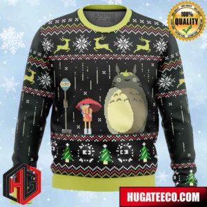 Studio Ghibli Totoro Rain Anime Ape Chirstmas Gifts 2024 Xmas For Family And Friends Ugly Sweater