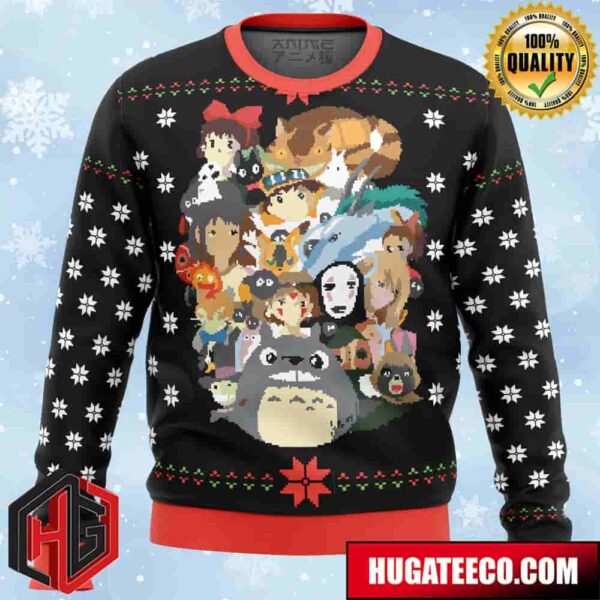 Studio Ghibli Xmas Main Anime Ape Chirstmas Gifts 2024 Xmas For Family And Friends Ugly Sweater