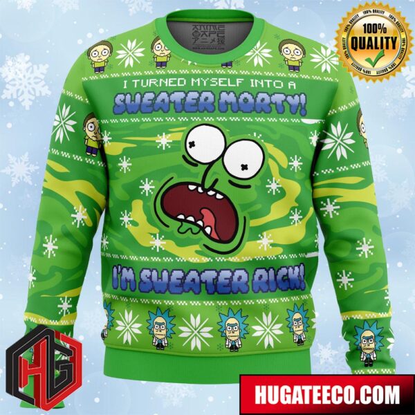 Sweater Rick Rick And Morty Anime Ape Chirstmas Gifts 2024 Xmas For Family And Friends Ugly Sweater