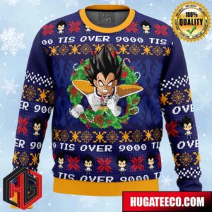 Tis Over 9000 Dragon Ball Z Anime Ape Chirstmas Gifts 2024 Xmas For Family And Friends Ugly Sweater