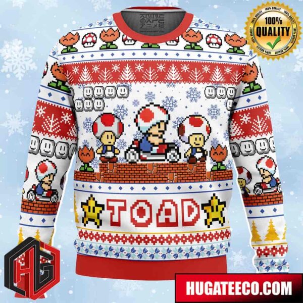 Toad Mario Bros Anime Ape Chirstmas Gifts 2024 Xmas For Family And Friends Ugly Sweater