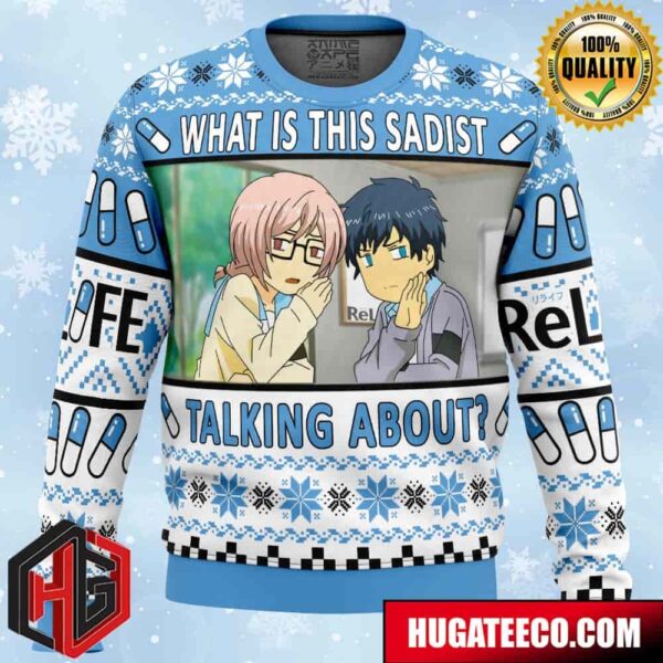 What is this Sadist Talking About Relife Anime Ape Chirstmas Gifts 2024 Xmas For Family And Friends Ugly Sweater