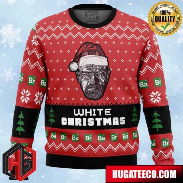 White Christmas Breaking Bad Anime Ape Chirstmas Gifts 2024 Xmas For Family And Friends Ugly Sweater