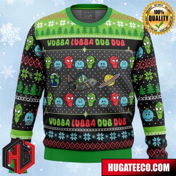 Wubba Lubba Rick And Morty Anime Ape Chirstmas Gifts 2024 Xmas For Family And Friends Ugly Sweater